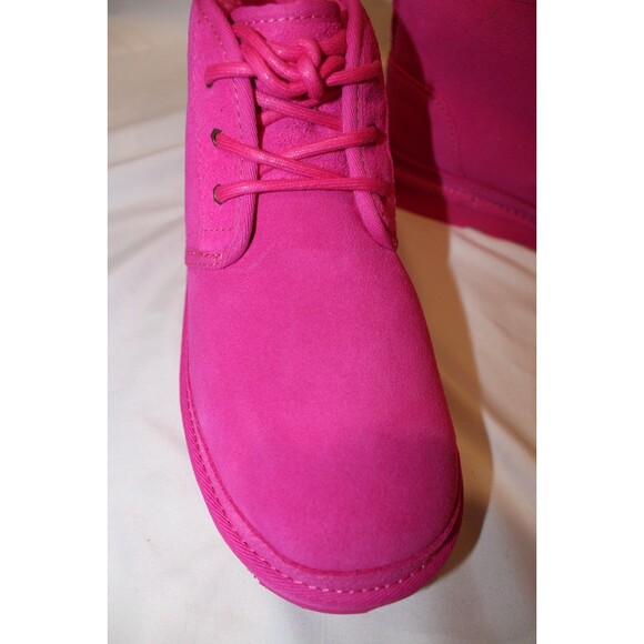 UGG YOUTH 6 WOMEN'S 7.5-8 NEUMEL CHUKKA SUEDE SHEARLING BOOTS PINK NIB - Picture 6 of 8